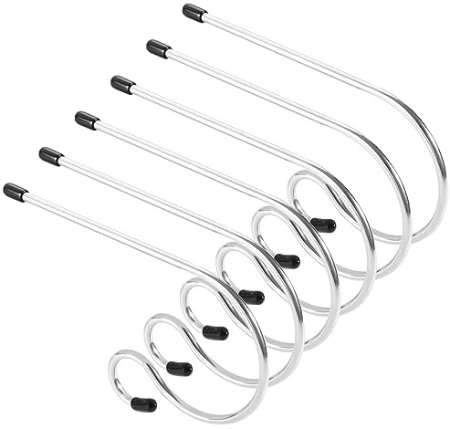 Hicello 6 supporti per calze di Natale, ganci in metallo, ganci natalizi per caminetto, decorazione per feste di Natale, argento
