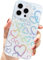 AMART for iPhone 15 Pro Case Cute, Clear Glitter Case with Laser Love Heart Design,Soft TPU Shockproof Bumper Hard PC Back Women Girls Protective Phone Cover for iPhone 15 Pro(6.1 inch)