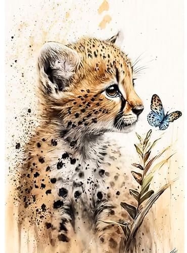 RICUVED Kits de Peinture Diamant de Lion, Kits de Peinture Diamant 5D Lion pour Adultes Diamants Ronds Kits de Peinture Diamant de Animaux Kits d'Art Cristal Diamant pour Décoration 30x40cm