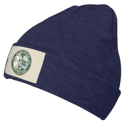 908 Flagge des Bezirks Staten Island Damen Herren Chemo Hut Weich Wintermütze Bequeme Strickmütze Slouchy Beanie Mütze Für Jungen Mädchen Adult