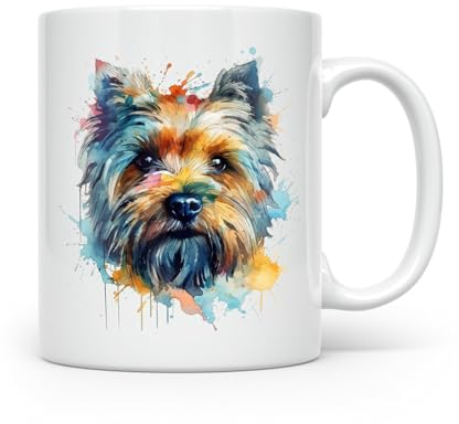 Anonymous Gifting Yorkshire Terrier Dog Watercolour Print Mug - Beautiful Glossy Printed Mug