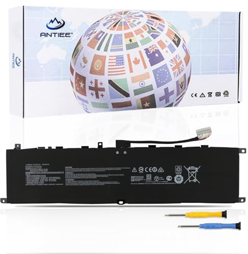 ANTIEE BTY-M57 Laptop Batterie pour MSI GP66 GP76 Leopard Gaming 10UE 10UG 10UH 11UE 11UG 11UH Vector GP66 GP76 12UE 12UG 12UH 12UGS 12UHS 12UHSO 12UEO 12UGSO 12UHS GP66HX GP76HX 4ICP6/35/140