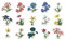 Ulticool – Adesivi impermeabili per piastrelle - Fiori di campo selvatico - 15 x 15 cm - 15 pezzi di piastrelle autoadesive in pellicola - per parete bagno - parete cucina - piastrelle adesive