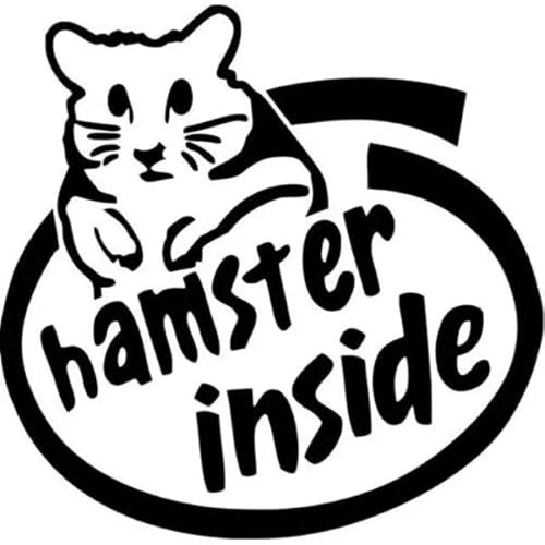 15.2CMx15.2CM Hamster Inside Decal Sticker Car Styling Zubehör Motorrad Auto Aufkleber und Abziehbilder Balck sliver Motorrad Fahrrad Dreirad Kühlschrank Toilette Abziehbild Dekoration Aufkleber