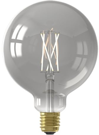 CALEX Smart LED Lampe, E27, G125, Titanium Filament, warmweißes Licht, dimmbar, WLAN App- & Sprachsteuerung