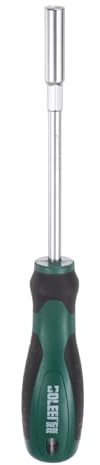QUARKZMAN Destornillador de Tuercas Métricas de 6 Mm Cr-V con Puntas Huecas No Magnéticas Eje Hexagonal y Mango Antideslizante para Reparación de Automóviles