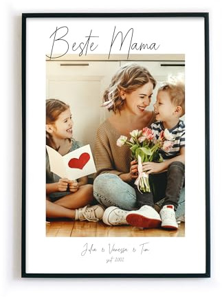 Beste Mama Poster mit Foto als personalisiertes Geschenk zu Weihnachten, zum Muttertag, Geburtstag. Mutter Bild selbst gestaltet als Geburtstagsgeschenk & Muttertagsgeschenk (1. Beste Mama)