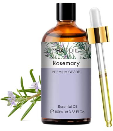 Reine Rosmarin Öl für Haare 100ML, PHATOIL Rosmarinöl Ätherisches Öl Stimuliert Haarwachstum, Ätherische Öle Rosmarin Haaröl für Kopfhaut, Hautpflege, Rosemary Oil
