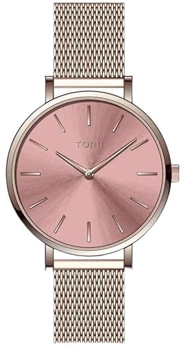 TORII Damen Uhr R28RS.CR in rosa, klassisch modisch.
