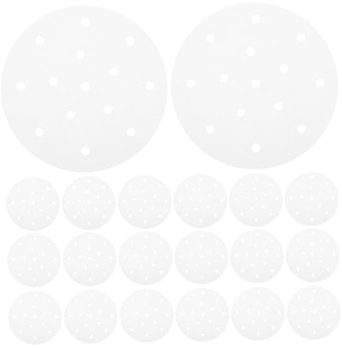 TOPBATHY 400blätter Runde Dampfgarer-papierunterlagen Perforiertes Antihaft-dampfpapier Dampfpapierblätter Für Brötchen Zum Dämpfen Von Lebensmitteln