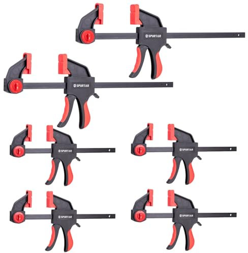 Spurtar 6 pezzi morsetti da falegname 150 mm e 300 mm morsetti per carichi pesanti per lavorazione del legno, lavorazione dei metalli, artigianato, Progetti domestici fai da te