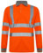 FAIRY BOUTIQUE® Hi Viz High Visibility Long Sleeve Polo Shirts, Mens Reflective Tape Safety Hi Vis Security Work Breathable Lightweight Workwear T-Shirt Tops (Orange, 3XL-Large)