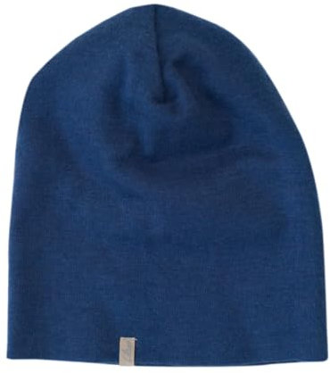Lilano, Doppellagige Wollmütze mit Seidenmischung, Unisex Beanie für Sport und Freizeit, Umschlagmütze (DE/NL/SE/PL, Alphanumerisch, Einheitsgröße, Marine)