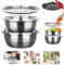Germany Multifunctional Stainless Steel Basin - 3-in-1 Multifunctional Rice and Pasta Strainer with Grater, Colander & Mixing Bowl with Silicone Clip on Strainer for Draining Pots/Pans (11.02 INCHS)