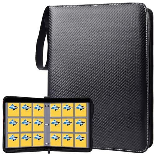 ULLTOON Portable 9-Pocket Trading Card Binder, Holds 1080 Cards with 60 Removable Double-Sided Sleeves, Baseball Card Binder Card Storage Organizer Album for Boys, Girls, Sports & Game Cards