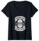 Damen Moin Ihr Spacken Schädel Anker Bart T-Shirt mit V-Ausschnitt