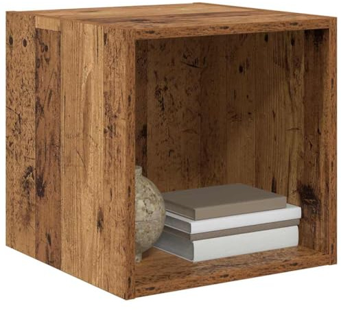 vidaXL Wandschrank Wandhalterung 2 STK. Altholz 37 x 37 x 37 cm | Die natürliche Textur bringt eine gemütliche Stimmung in dein Zuhause, Wandmontiert, damit alles leicht und luftig bleibt,