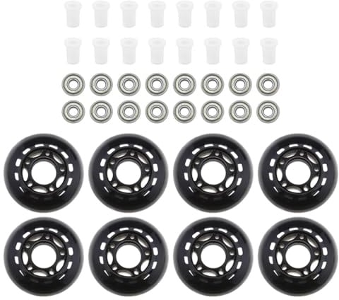 Orivin 8 STÜCKE 64mm 82A Inline-Skate-Räder mit ABEC-7-Lagern für Indoor Outdoor Rollschuhlaufen Gepäcktraining