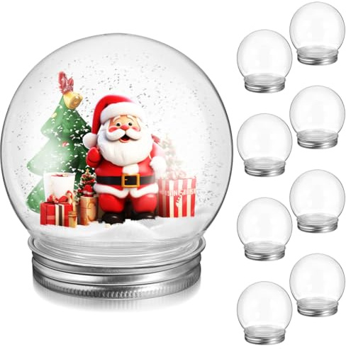 SOIMISS 9-Teiliges Schneekugel-Set Aus Klarem Kunststoff Mit Schraubverschluss FüR Diy Schneekugeln Basteln Und Weihnachtsdeko Kreatives BastelzubehöR