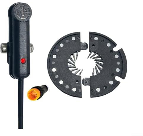E-Bike Pedalsensor, 12 Magnete, Doppel-Hall-Pedalassistent-Sensor PAS mit Kabel, wasserdichter Sensor für Fahrräder (DH12R)
