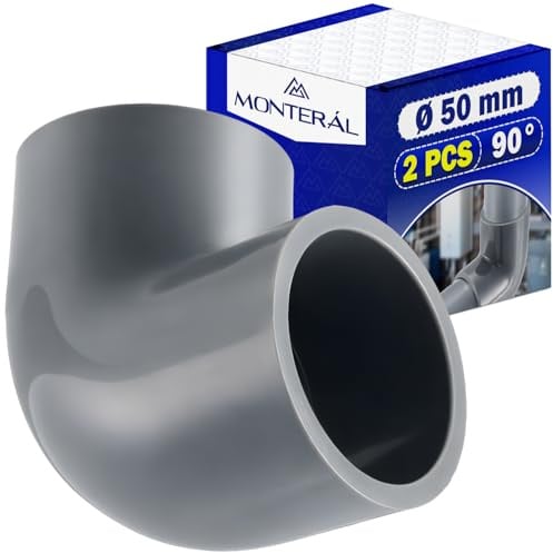 2 x Coude PVC 50 mm 90° Femelle-Femelle pour Tuyau Pression | Raccord PVC pour Alimentation en Eau Assainissement et Drainage - Garantie de 10 Ans - MONTERAL