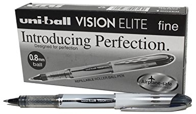 Uni-Ball UB200 Vision Elite Tintenroller 0,8 mm Spitze 0,6 mm Strichbreite 12 Stück schwarz