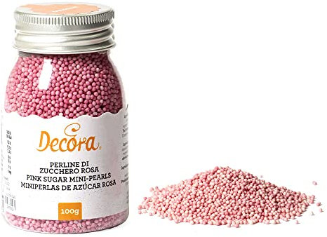 Decora 2081095 Cf 100 G Perline Di Zucchero Rosa, burro