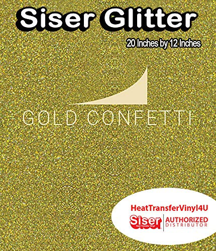 Siser Glitzer-HTV Transferfolie zum Aufbügeln, Vinyl, 50,8 x 30,5 cm, Gold-Konfetti