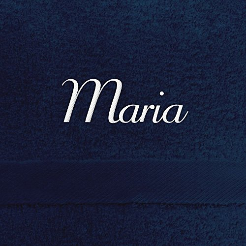 digital print Gästehandtuch mit Namen Maria Bestickt, 40x60 cm, dunkelblau, extra Flauschige 550 g/qm Baumwolle (100%), Handtuch mit Namen besticken, Gästetuch mit Bestickung