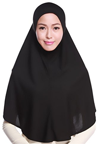 GladThink Frauen-moslemisches Hijab-Schal mit mehr Farben Schwarz