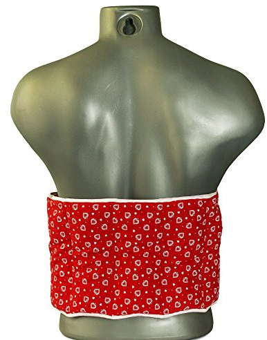 Bio-Dinkelkissen Wärmekissen Gürtel mit Klettverschluss - ca. 135cm - 7-Kammer - Rückenkissen Körnerkissen - Herzen-rot