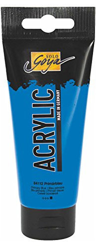KREUL 84112 - Solo Goya Acrylic, 100 ml Tube in primärblau, cremige vielseitig einsetzbare Acrylfarbe in Studienqualität, auf Wasserbasis, schnell und matt trocknend, gut deckend, wasserfest