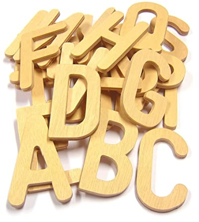 Major Brushes Upper Case Wooden Alphabet Stencil Letters - Pack of 26