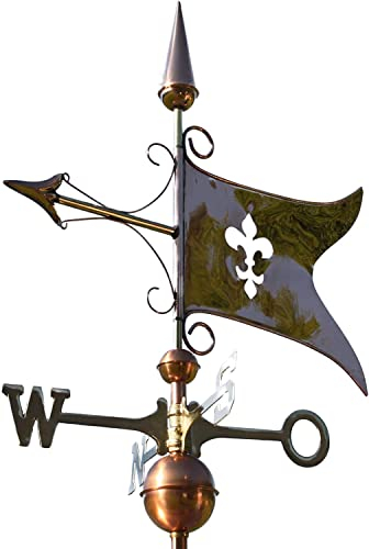 Linneborn Metallwaren GmbH Wetterfahne aus Kupfer, Banner mit Lilienmotiv WFKG188p
