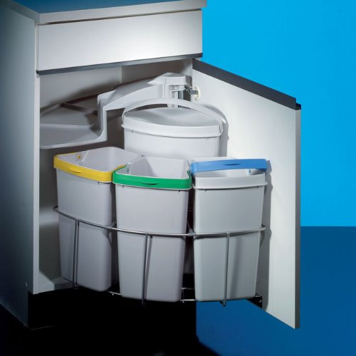 Naber Cabbi 4 Abfallsystem Drehtür Schwenktechnik / 3X 9 1x 12 Liter / 50 cm