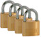Kasp Vorhängeschloss, Messing 4-er Pack, 40 mm, gleichschließend Serie 120, gold, K12040D4