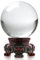 Amlong Crystal 80 mm klare Kristallkugel mit Rotholz-Löwen-Ständer und Geschenkbox für dekorative Kugel, Lensball-Fotografie, Wahrsagung oder Feng Shui und Wahrsagungsball.