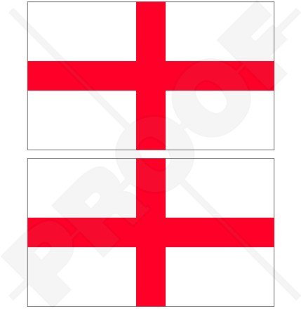 England englisch Flagge St George 's Cross Großbritannien UK 7,6 cm (75 mm) Bumper Sticker, Aufkleber Vinyl X2