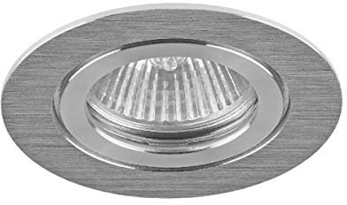 MILI Bad Einbauleuchten GU5,3 12V/230V Alu gebürstet IP44, Aussen Einbau GU10 / LED geeignet Schutz Scheibe Aluminium