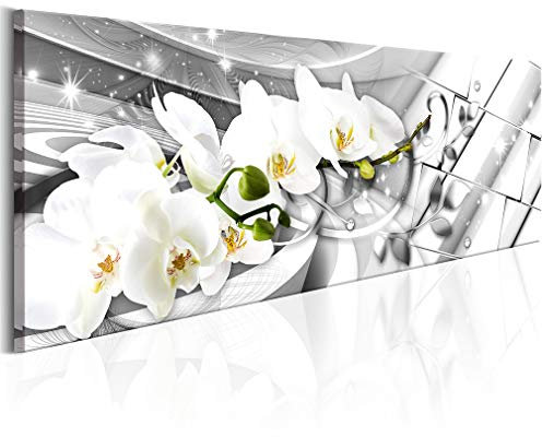 decomonkey Bilder Blumen Orchidee 150x50 cm 1 Teilig Leinwandbilder Bild auf Leinwand Wandbild Kunstdruck Wanddeko Wand Wohnzimmer Wanddekoration Deko Blumen Orchidee modern Abstrakt