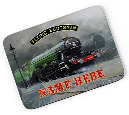 Personalised Mouse Mat FLYING SCOTSMAN STEAM TRAIN FST01 Computer Pad PC Laptop Gamer Work Teacher Gift
