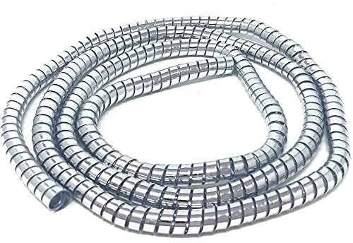 Motorcycle Protective Chrome Spiral Wrap for Cable Wire Tidy Hose Cover 10mm x 1.5m Long Animal Proof Wire Management Split Sleeve Cord
