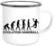 Crealuxe Emaille Tasse Evolution Handball - Kaffeetasse mit Motiv, Campingtasse, bedruckte Emailletasse mit Wunschtext