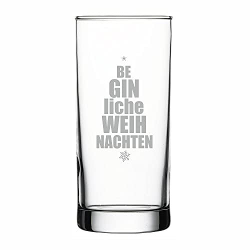 4you DESIGN Gin Glas mit lustigem Spruch | BeGINliche Weihnachten | Geschenkidee für Männer und Frauen | Geschenk zum Geburtstag, Weihnachten, Valentinstag, Vatertag oder zur Hochzeit | 485 ml