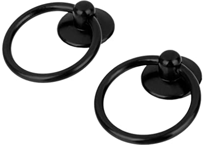 2 x Schrankgriff Schubladengriff Ringgriff Antik Türgriff Möbelgriff Schwarz
