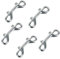 Huture Gancho de Seguridad Doble Snap Cadenas de Snapper Perno Snapper Gancho de Seguridad Giratorio Vórtice Recto Zinc Fundido a Presión Niquelado 89 mm - Plateado Brillante - Juego de 5