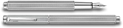 Caran d'Ache Ecridor Füllfederhalter Maille Milanaise in der Farbe Silber, Feder F, 0958.335, 1 Stück (1er Pack)