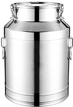 YBSY 201 bidons de Lait de Transport en Acier Inoxydable barils Seau à vin scellé Pot de Lait Pot fourre-Tout Bouteille avec Boucle de Verrouillage,7L