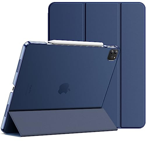 JETech Coque pour iPad Pro 12,9 Pouces (Modèle 2022/2021, 6ème/5ème Génération), Support la Charge de Pencil, Housse étui avec Veille/Réveil Automatique (Marine)