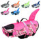 CITÉTOILE Schwimmweste Hunde Hai, Leicht und Sicher für Wassersport, hundeschwimmweste mit Griff und Reflektierend für Kleine Mittlere und Große Hunde, Rosa Tarnung, L